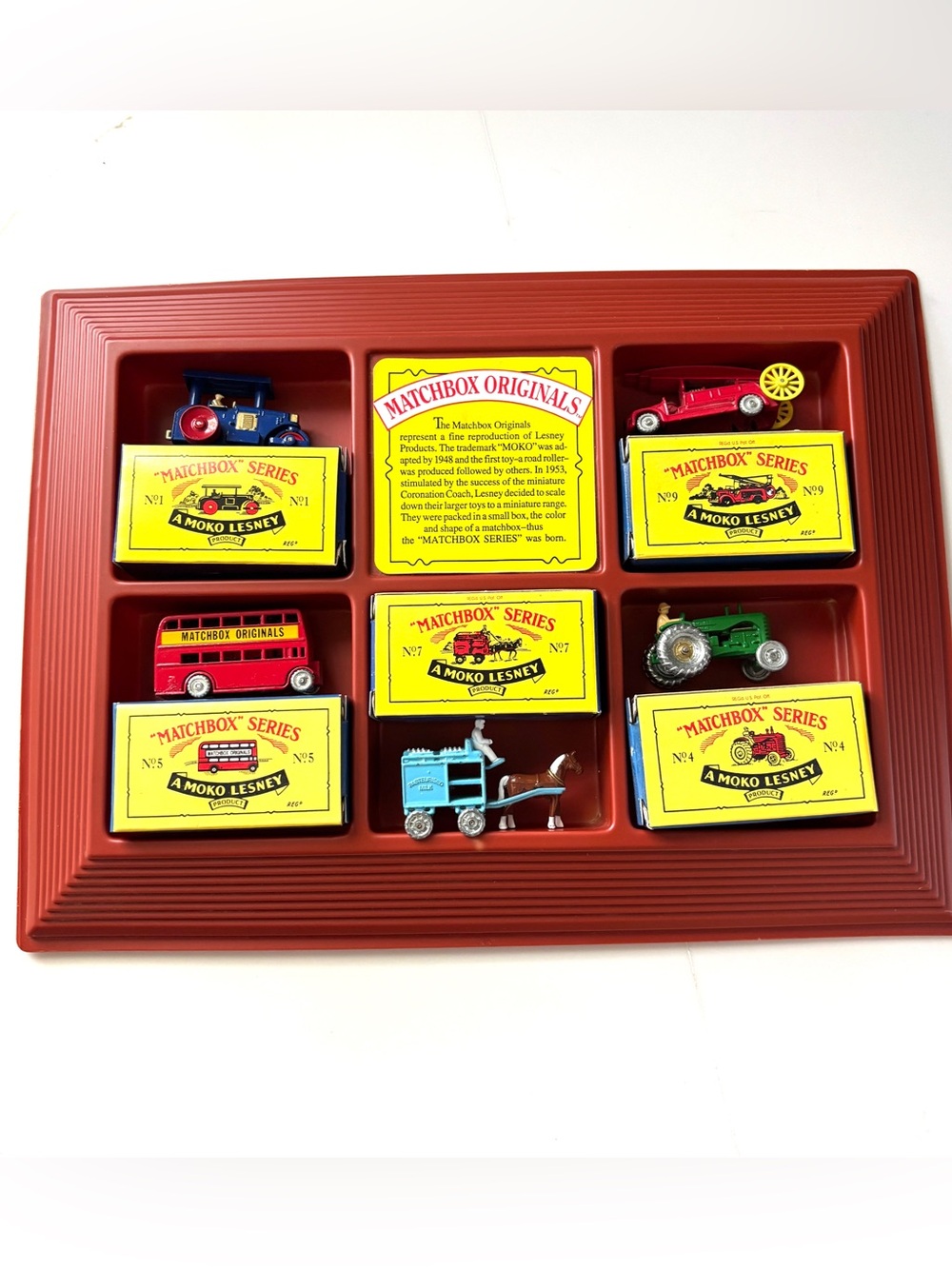 Vintage 1988 Matchbox Originals Lesney Moko Gift Set w/ Boxes London Bus Tractor